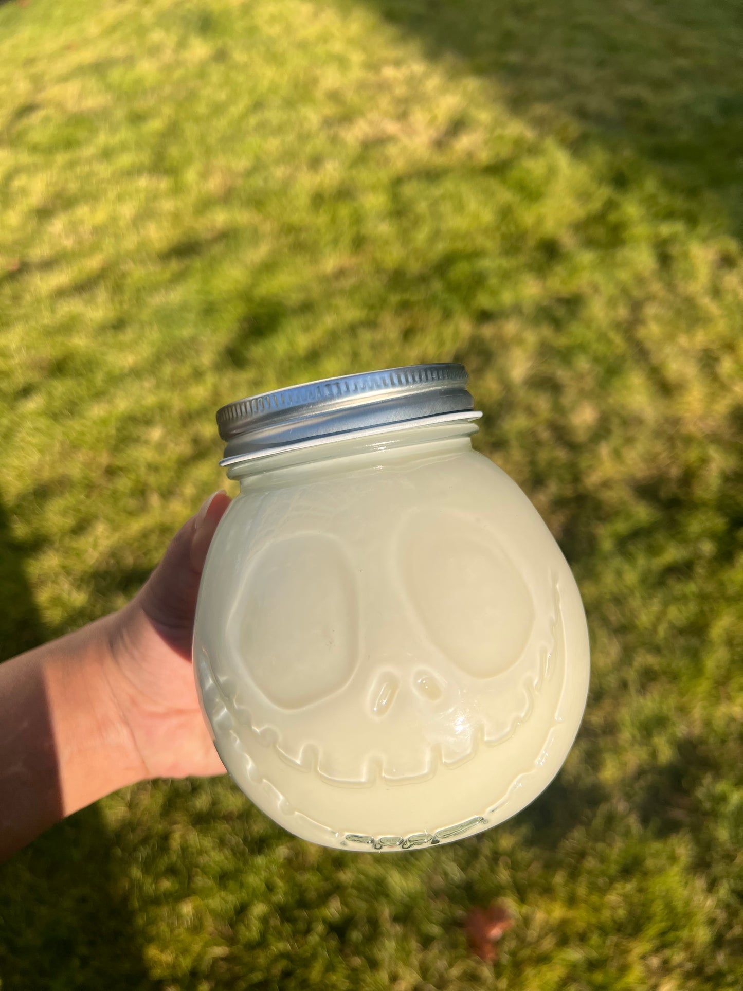 Jack o lantern skeleton candle